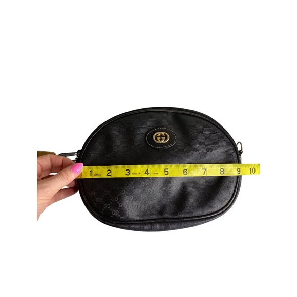 Vintage Gucci GG Black Canvas Crossbody NO STRAP With Zipper Closure & Gold-Tone - Picture 10 of 14